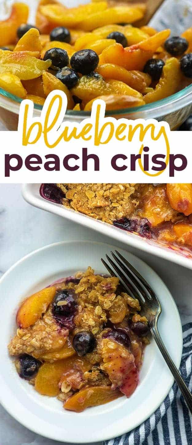 blueberry peach crisp photo collage