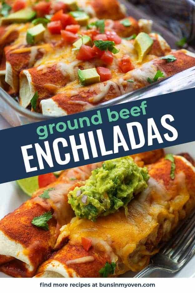 ground beef enchiladas photo collage