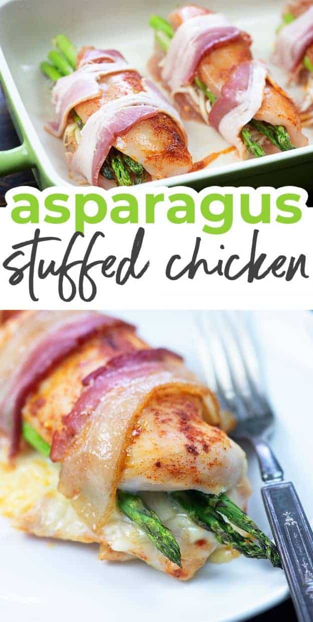 asparagus stuffed chicken photo collage