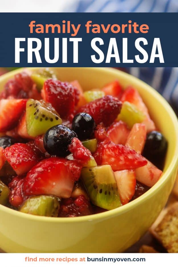 fruit salsa recipe in yellow bowl