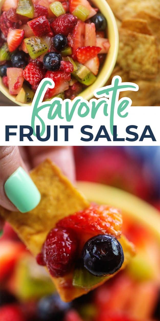 fruit salsa recipe photo collage for pinterest