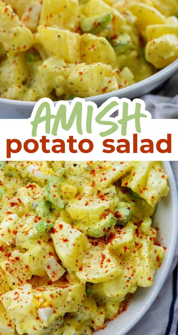 collage of potato salad photos