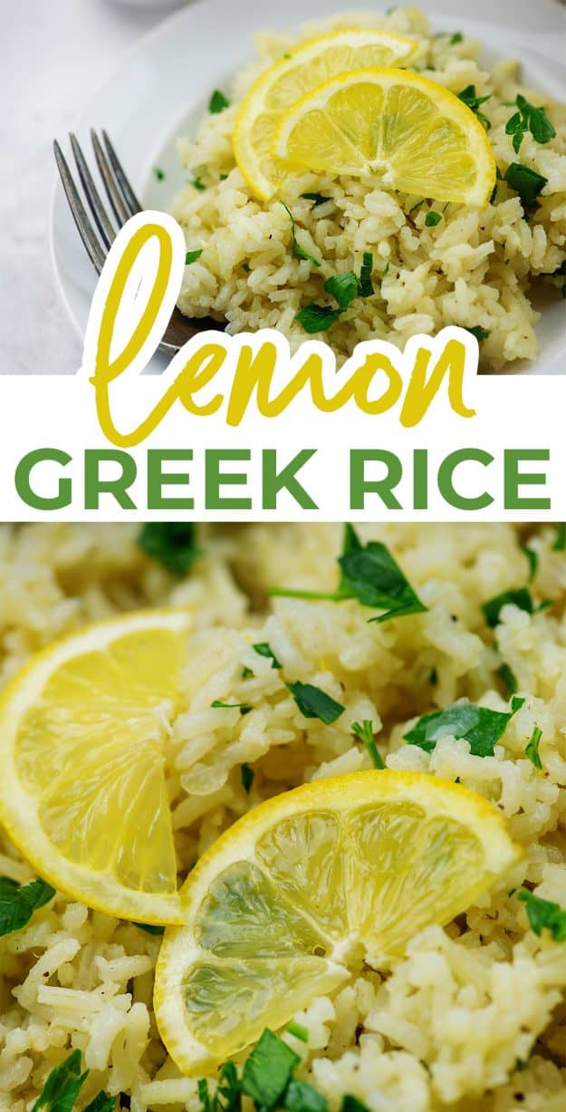 collage of lemon rice photos