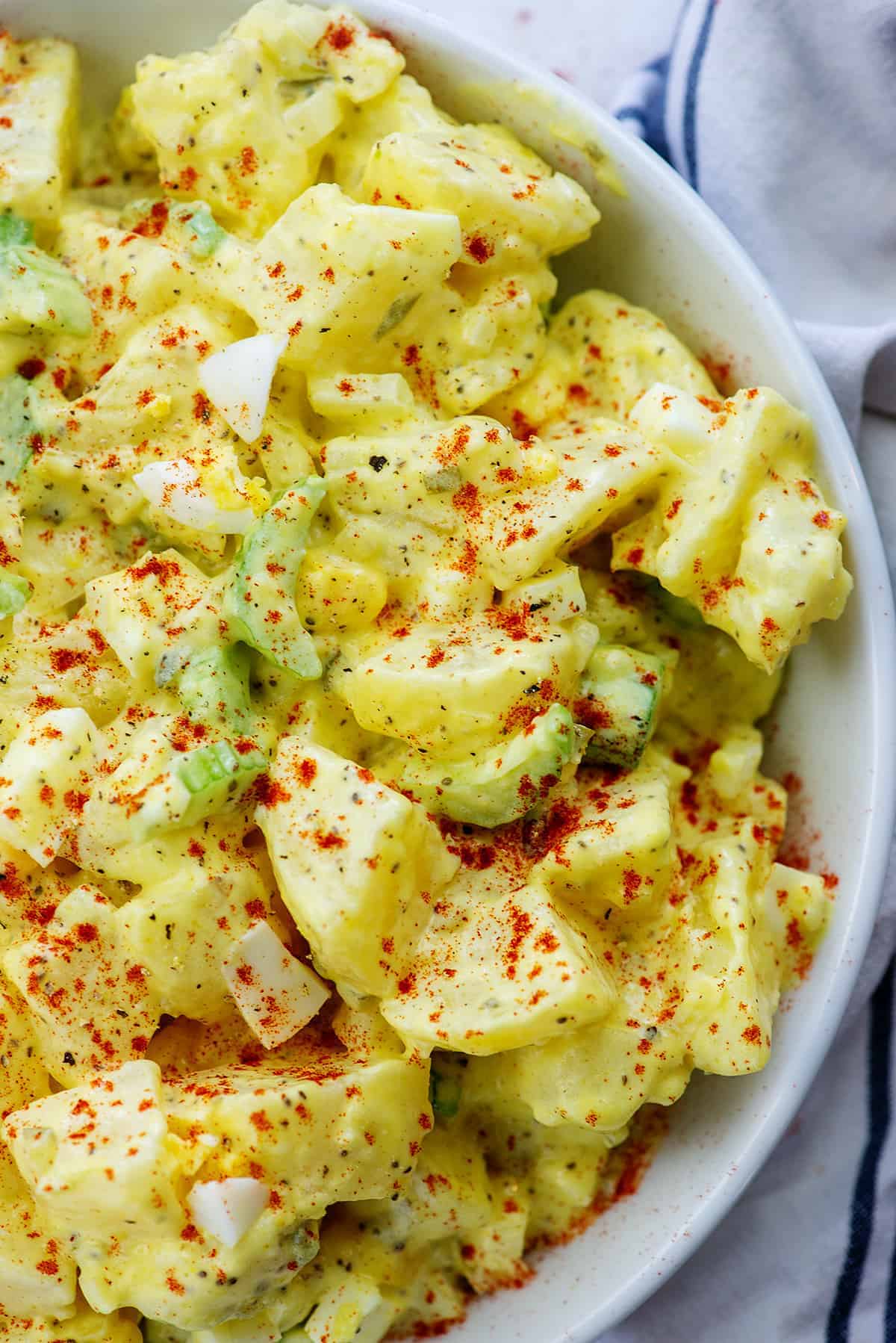 Walmart potato salad recipe in white bowl