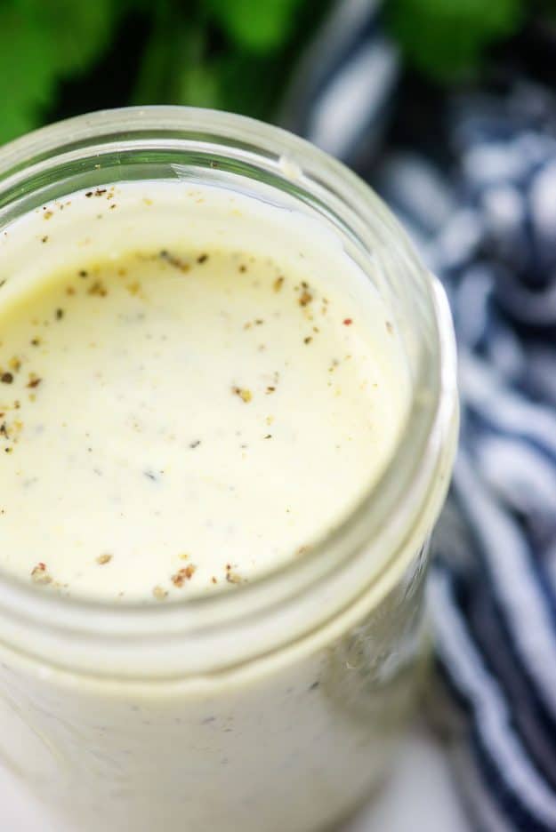 alabama white sauce in mason jar.