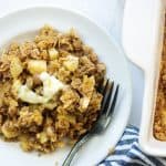 baked apple oatmeal with butter on top