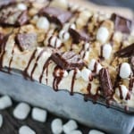 no churn s'mores ice cream in metal loaf pan