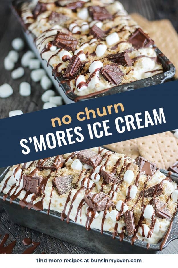 photo collage of s'mores ice cream