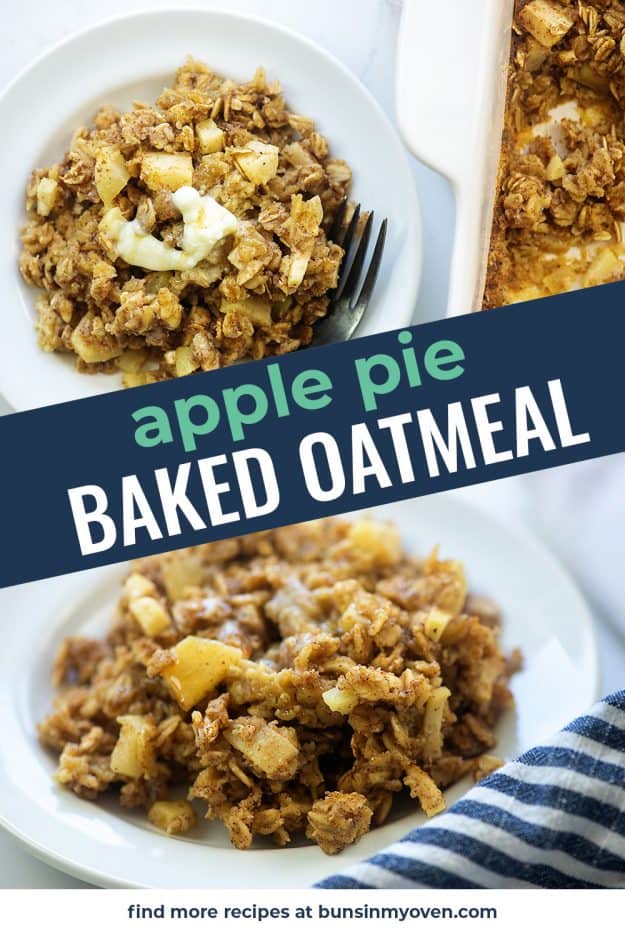 baked oatmeal recipe photo collage for pinterest