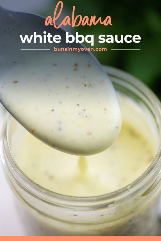 alabama white sauce recipe on spoon