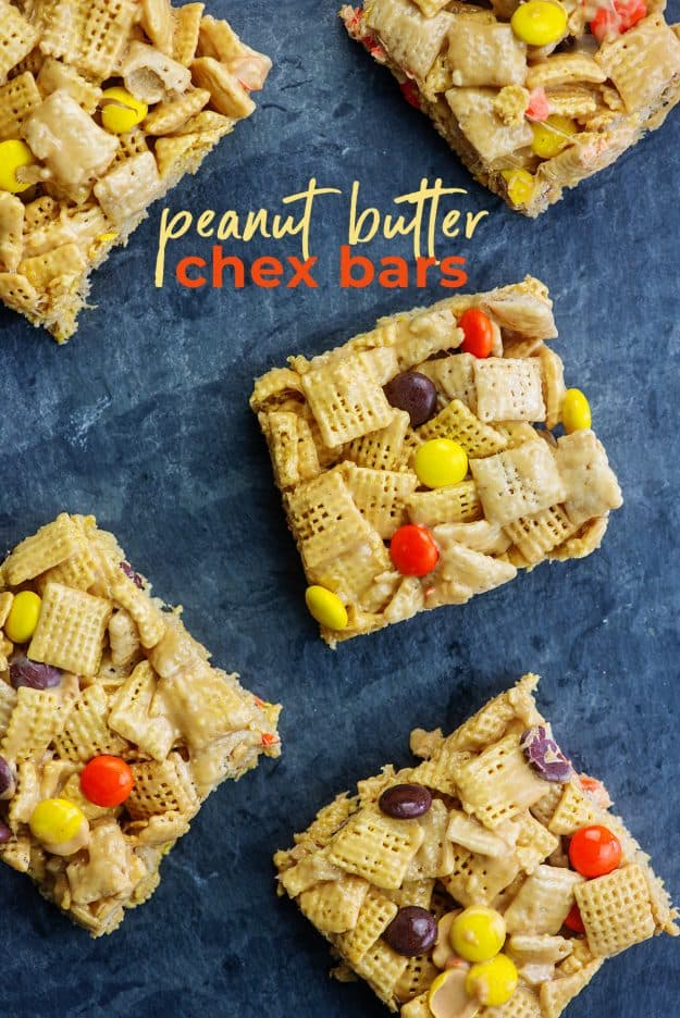 chex cereal bars with reese's pieces on top