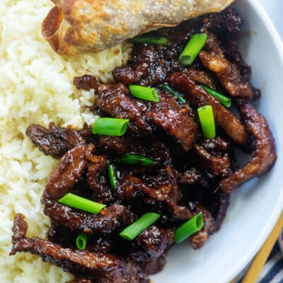 mongolian beef over rice