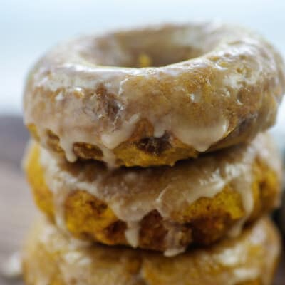 stack of pumpkin donuts