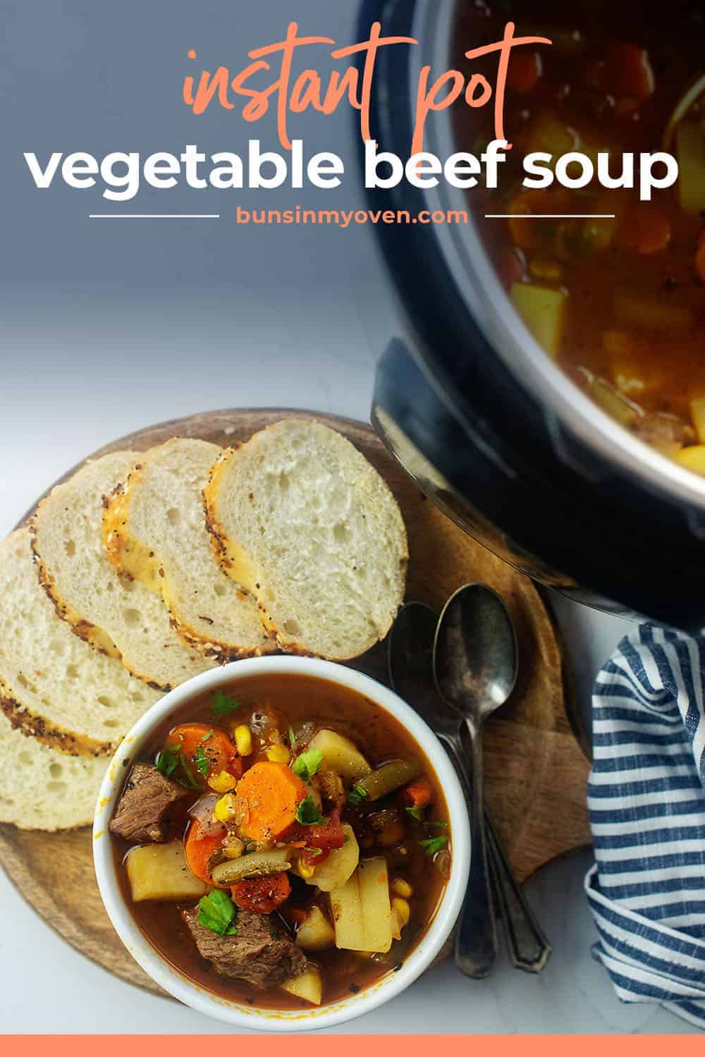 Easy Instant Pot Vegetable Beef Soup | Buns in My Oven