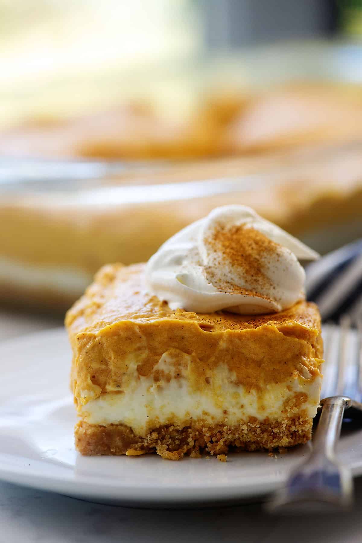 pumpkin lasagna on white plate