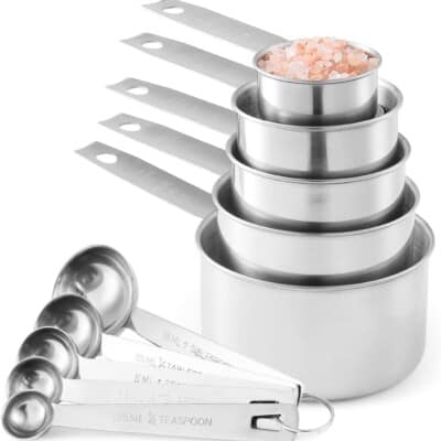 stainless steel measuring set.