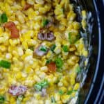 cheesy corn in crockpot with bacon.