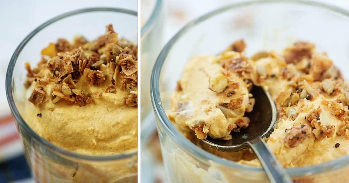 collage of pumpkin mousse.