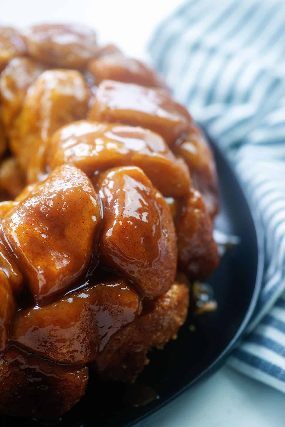 plate full of gooey monkey bread.