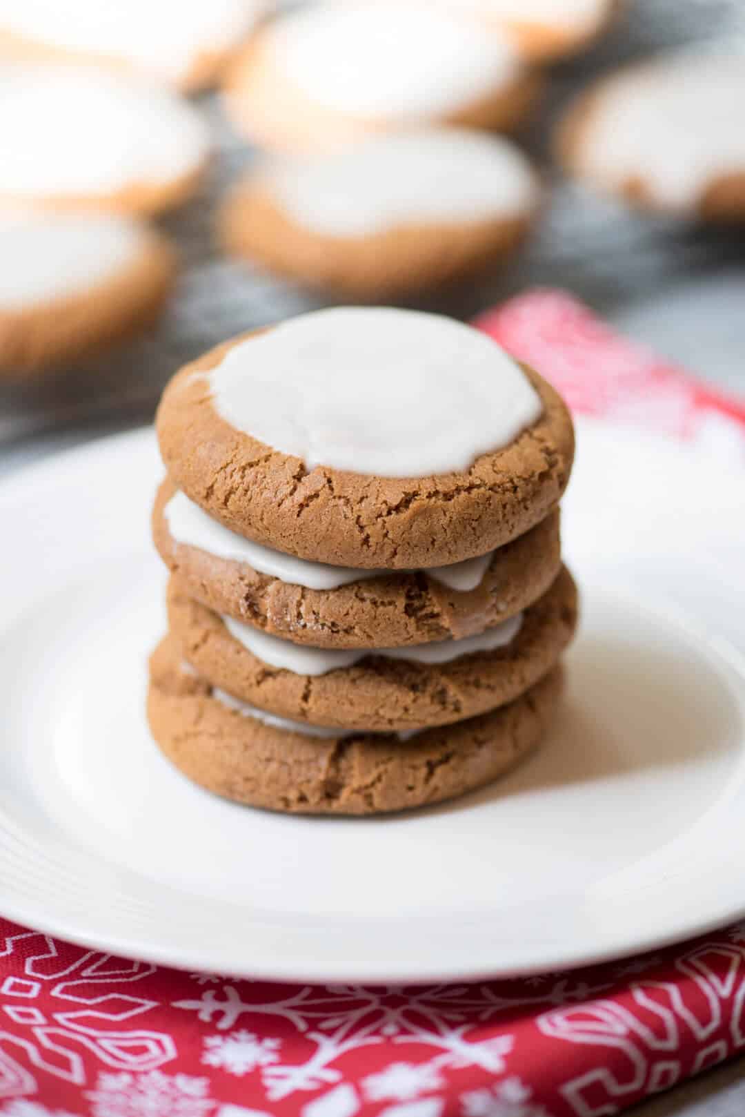 stack of molasses cookies.