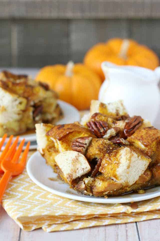 pumpkin french toast on plate.