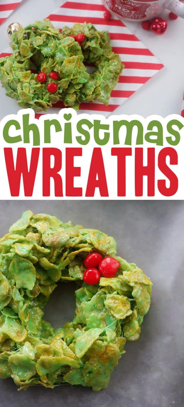 no bake Christmas wreaths collage.