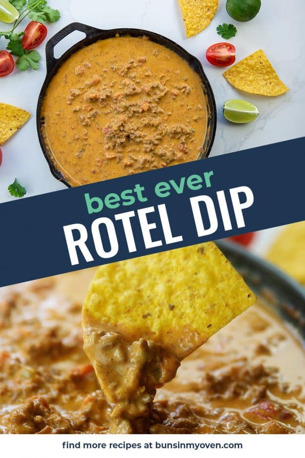 Rotel dip recipe photo collage.