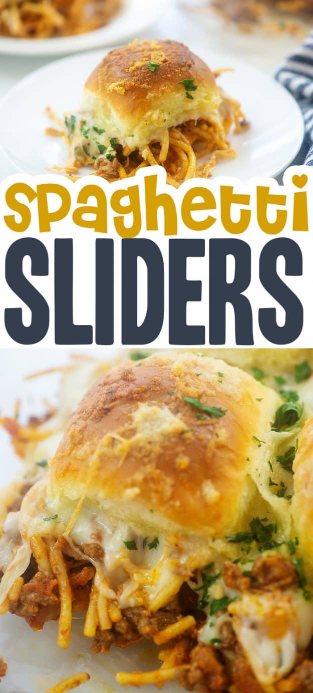 collage of spaghetti sliders images.