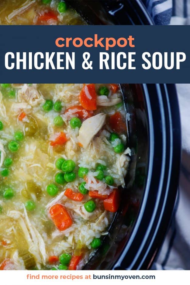chicken and rice in black crockpot.