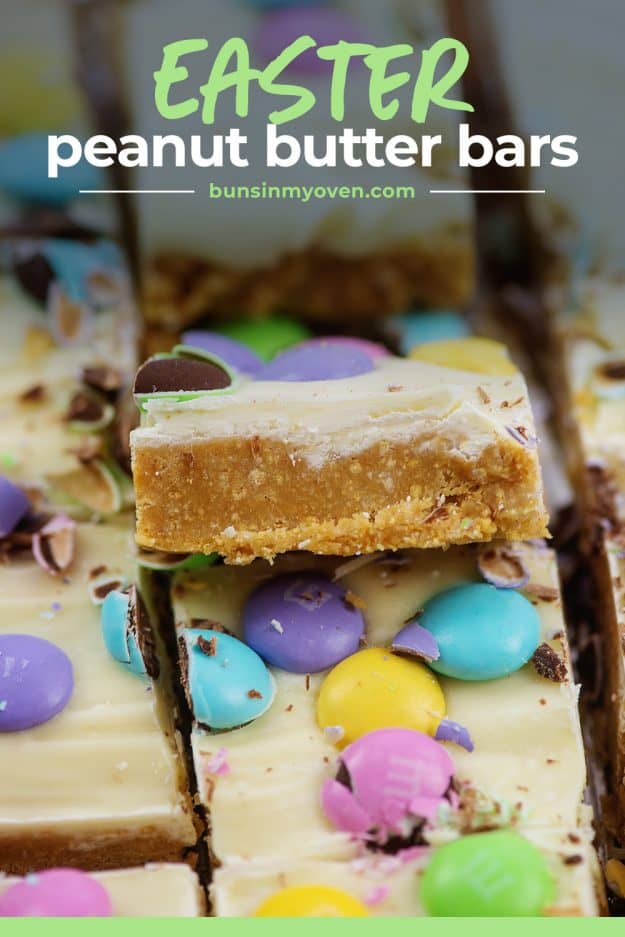 sliced peanut butter bars.