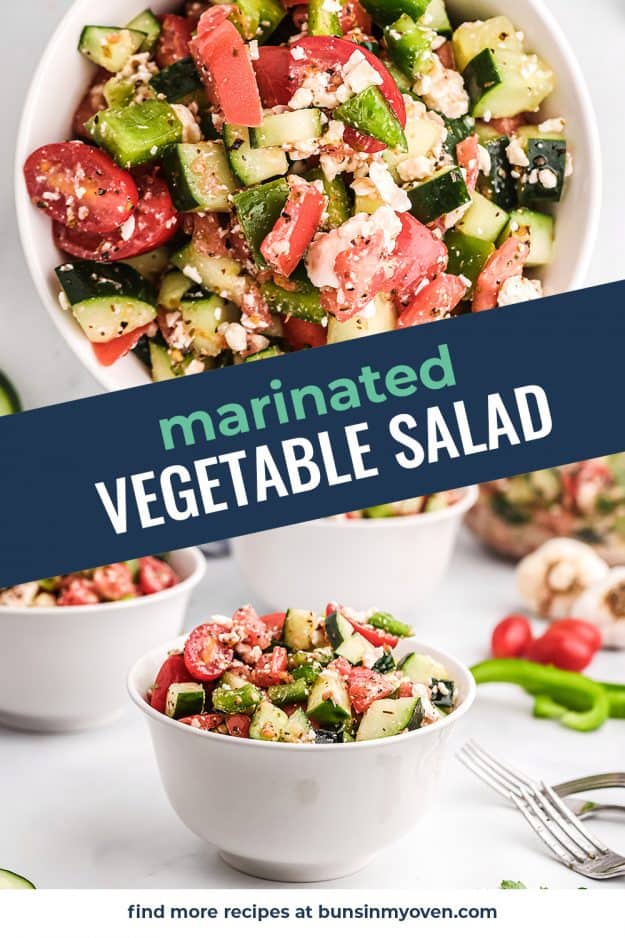 collage of veggie salad images.