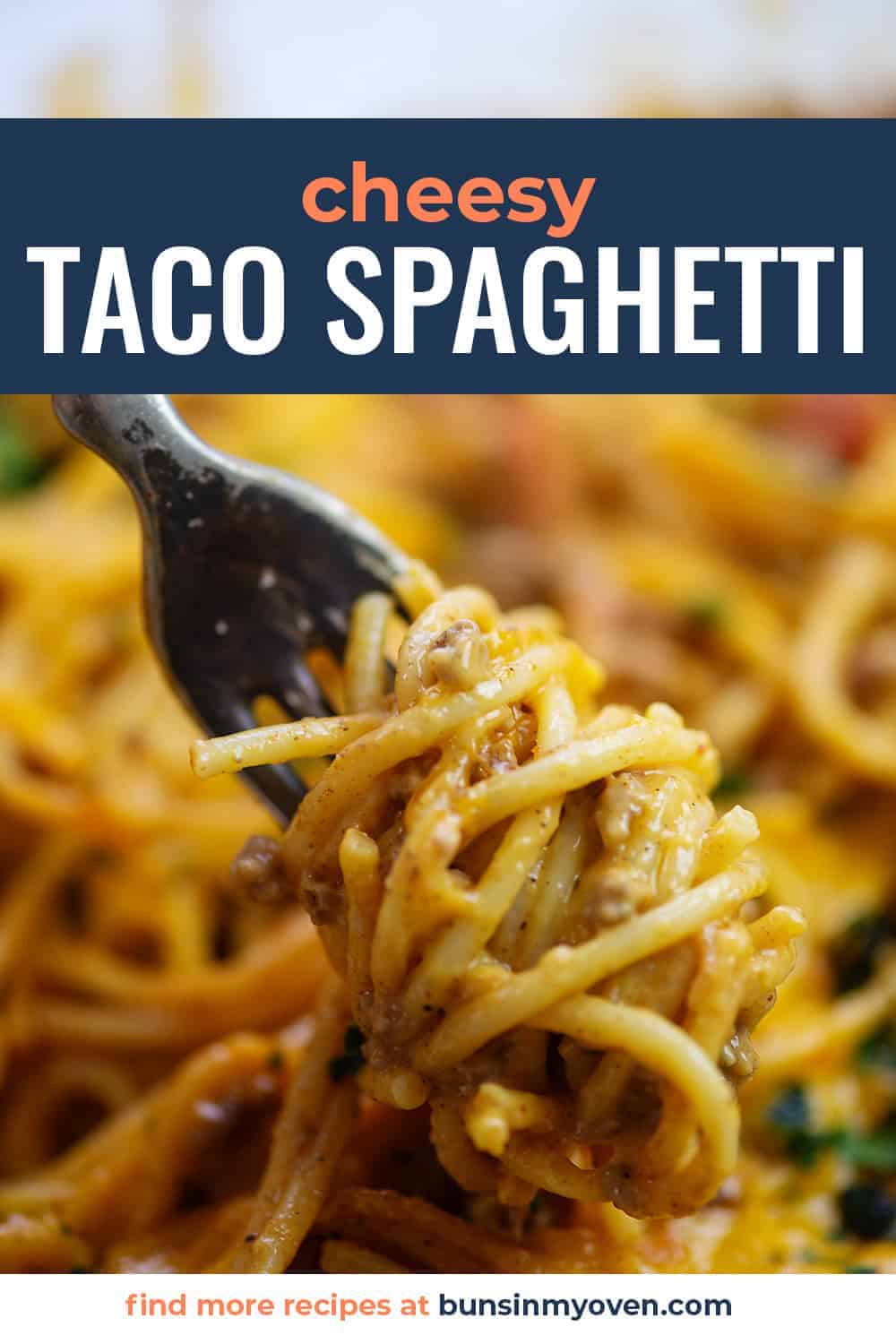 taco spaghetti on fork.