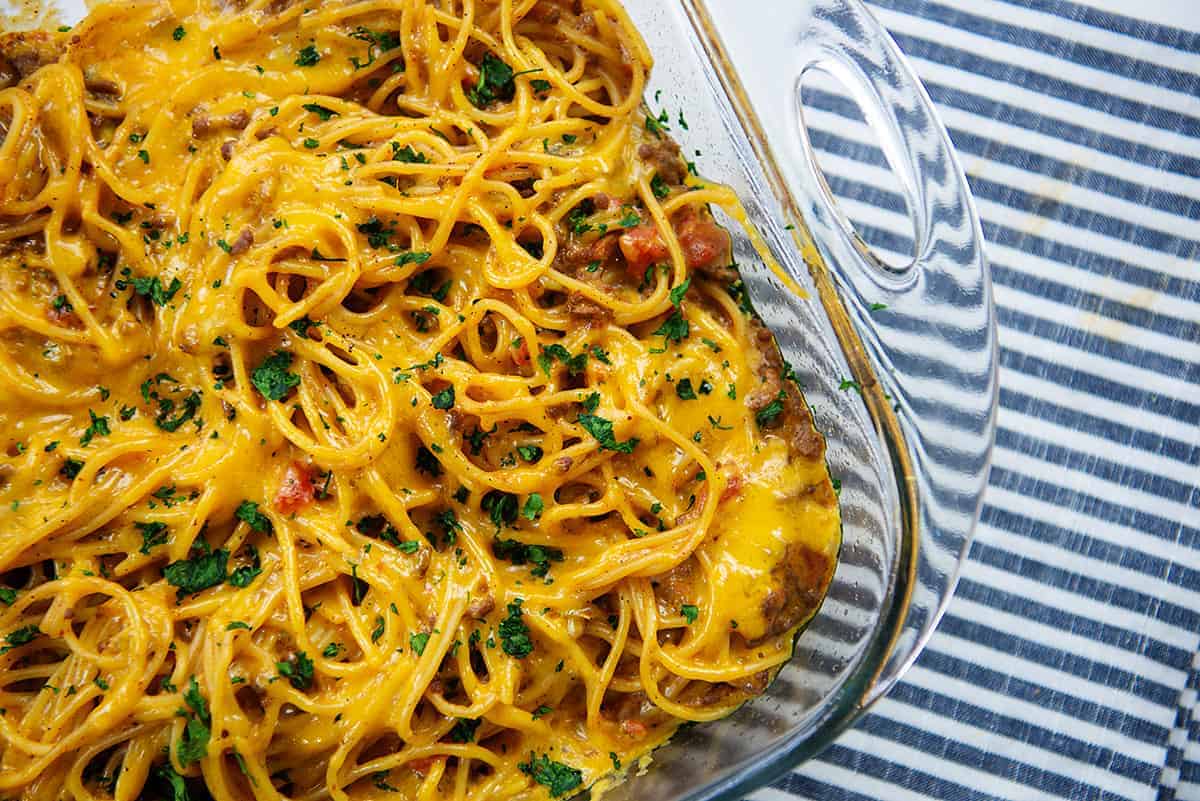 Cheesy Taco Spaghetti