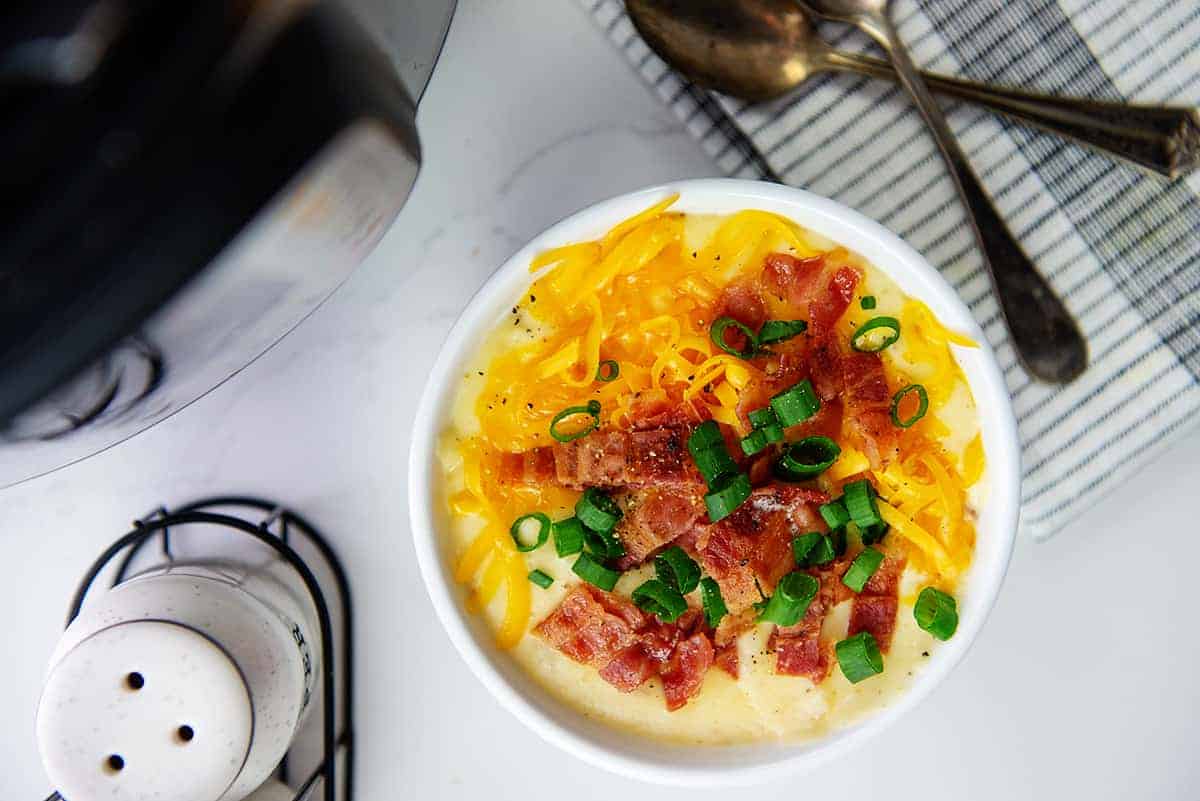Creamy & Cheesy Instant Pot Potato Soup Recipe | Buns In My Oven