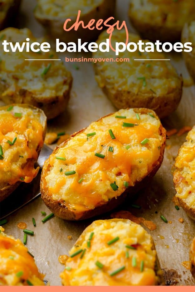 baked potatoes on baking sheet