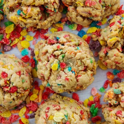 overhead view of cereal cookies.