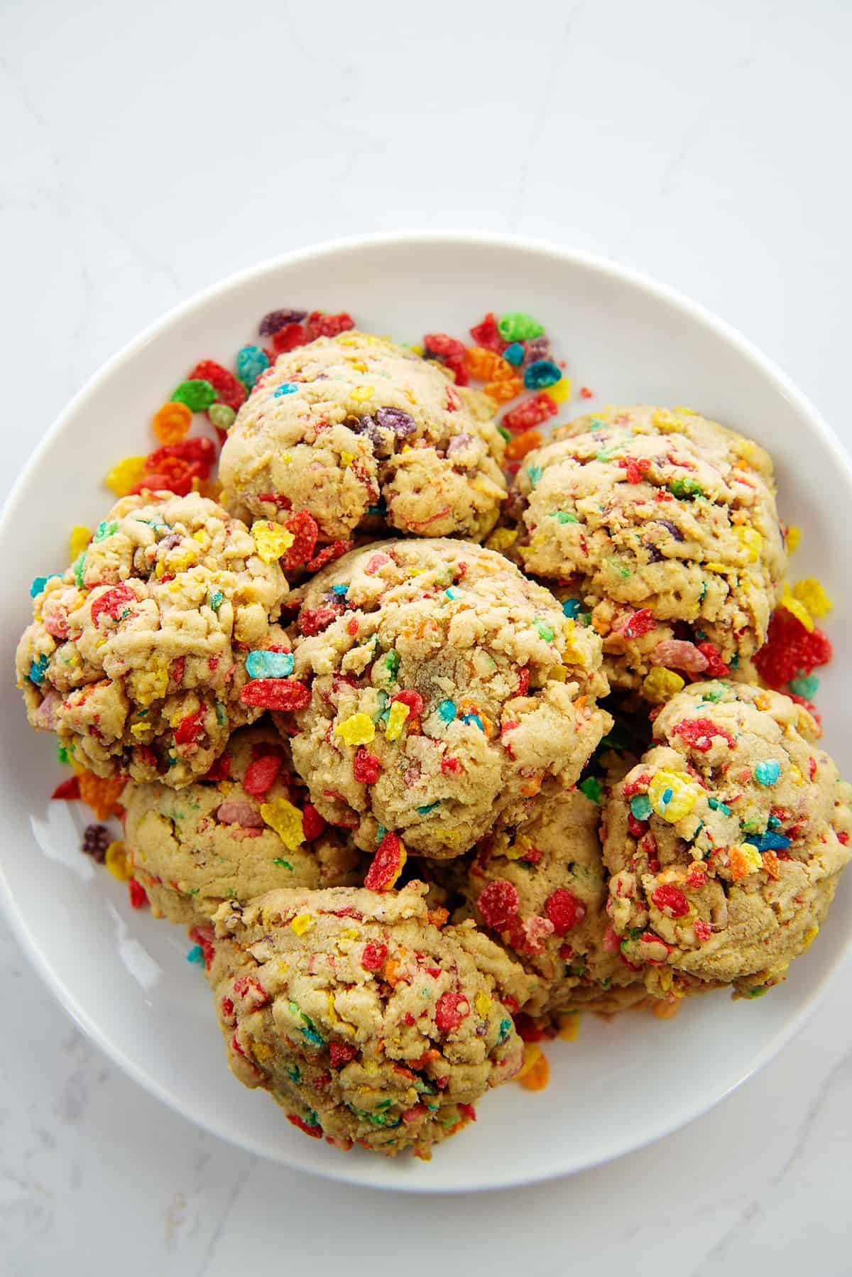 cereal cookies on white plate.