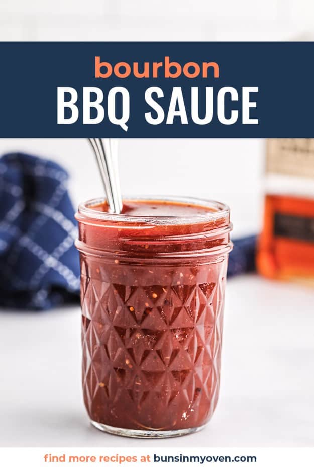 barbecue sauce in glass mason jar.