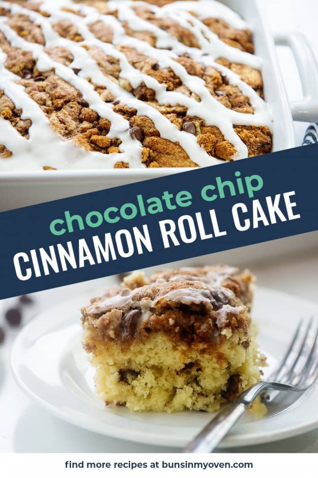collage of cinnamon roll cake images