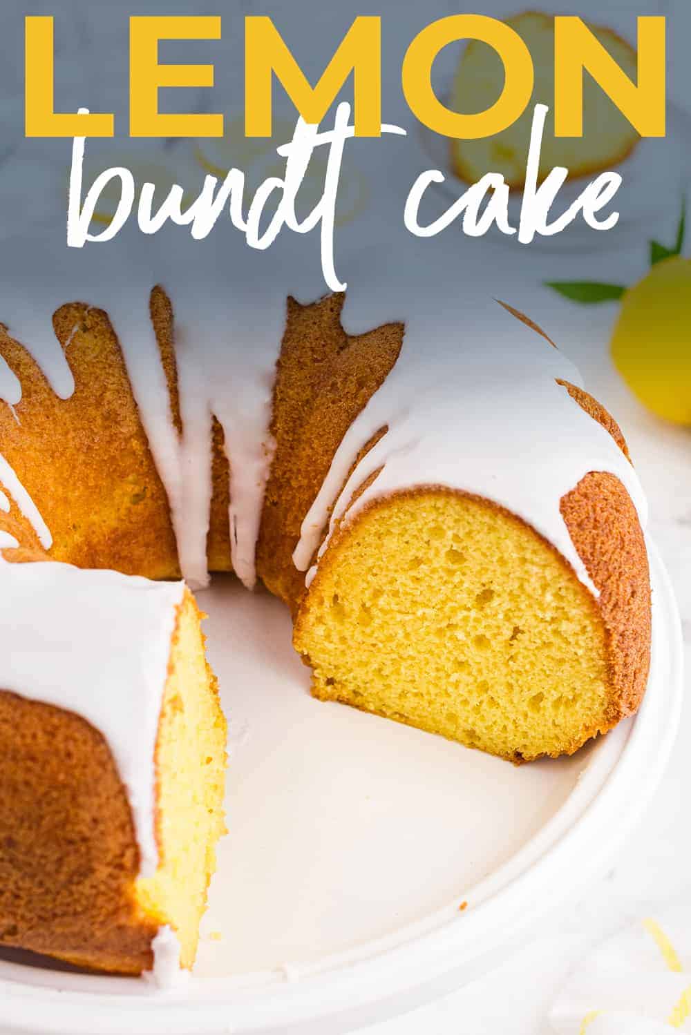 sliced lemon bundt cake for pinterest.