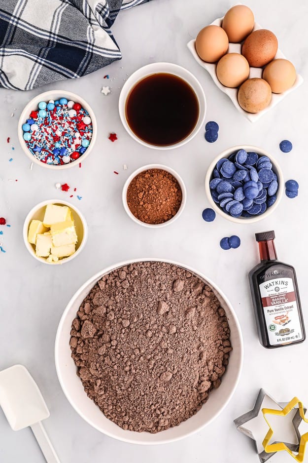 ingredients for brownie recipe.