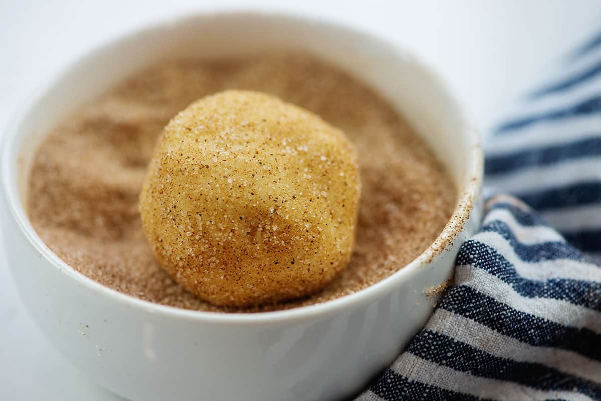 cookie dough rolled in cinnamon and sugar.