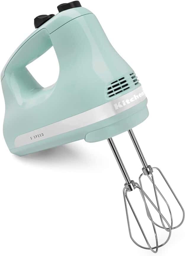 blue hand mixer.