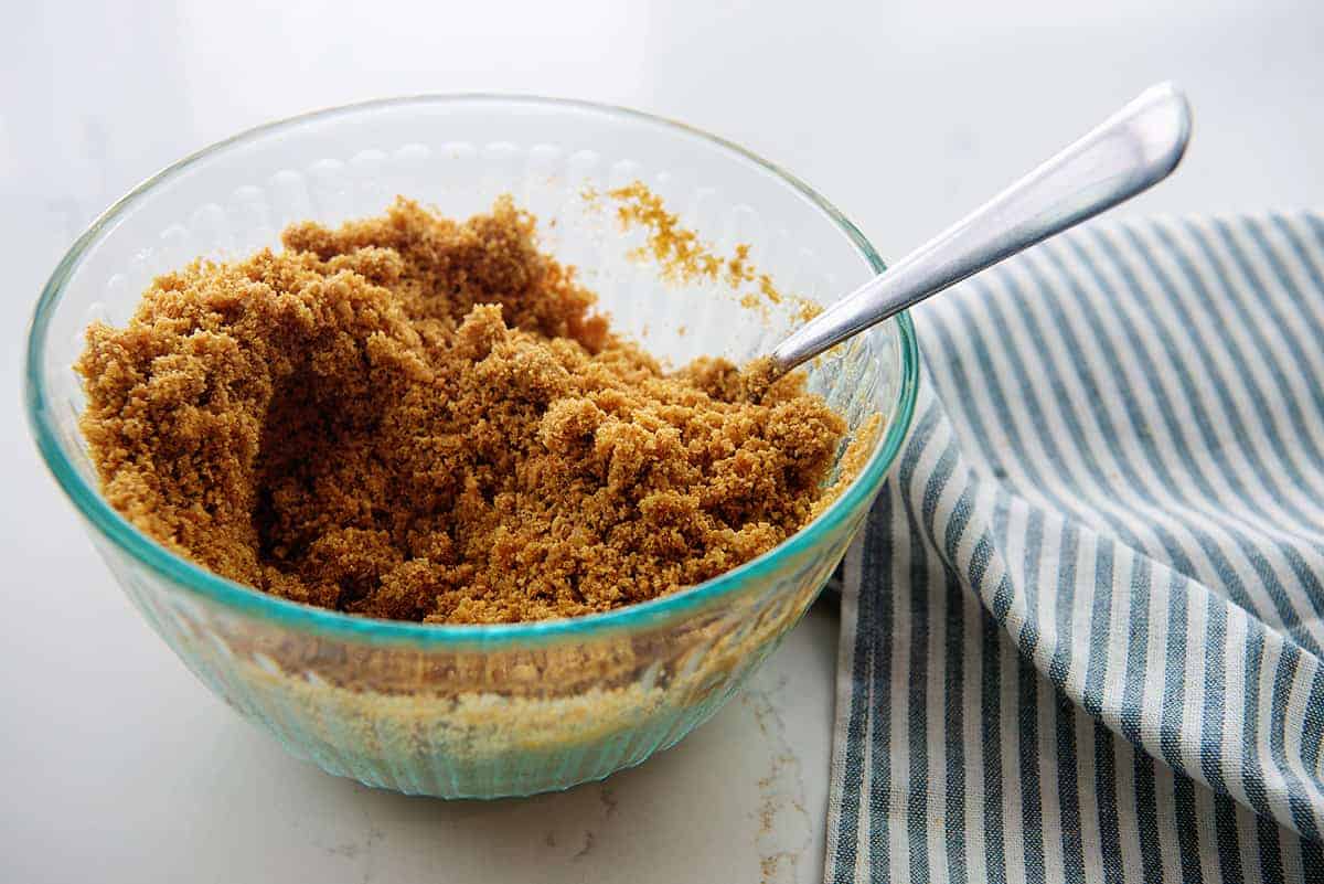 graham cracker crust in bowl.