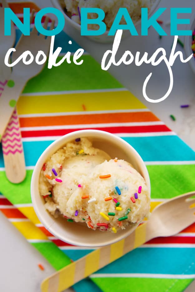 no bake cookie dough with sprinkles.