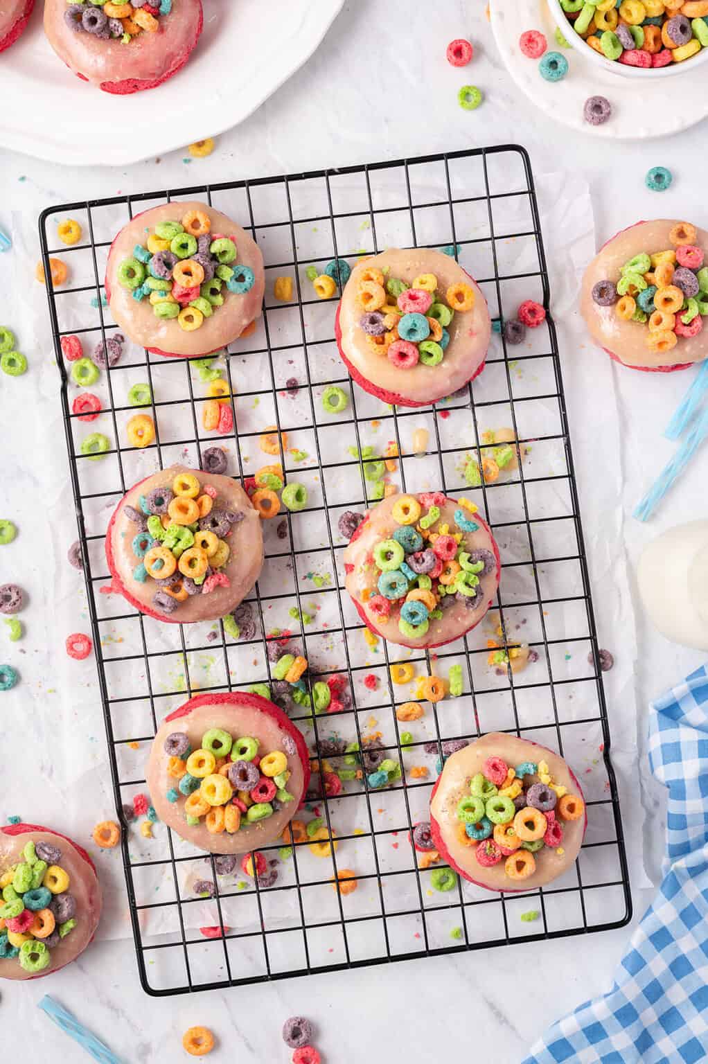 Fruit Loop Donuts with Homemade Glaze Buns In My Oven