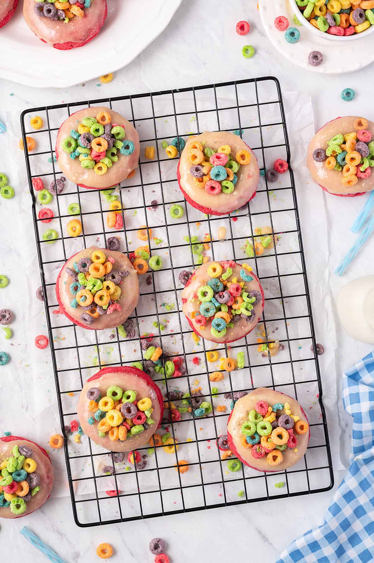 glazed donuts on cooling rack.