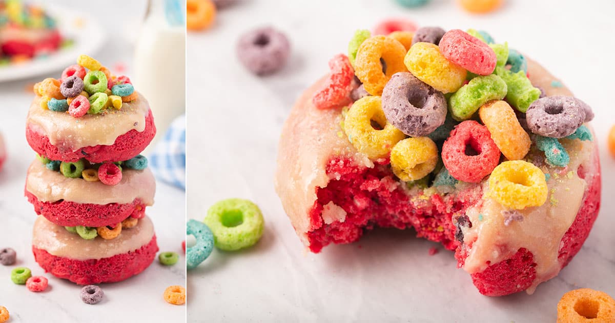 Homemade Froot Loop Donuts