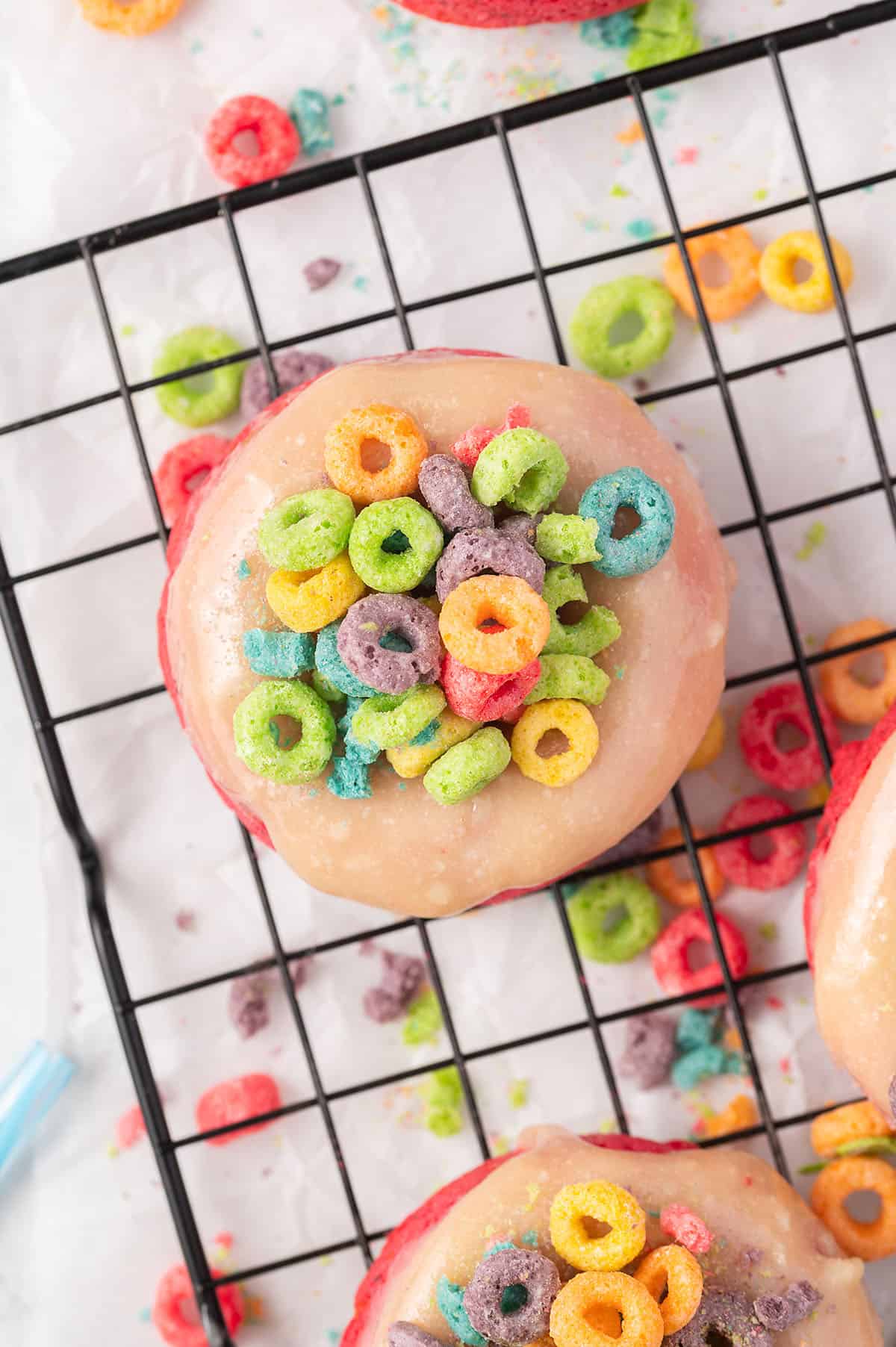 Fruit Loop Donuts with Homemade Glaze | Buns In My Oven