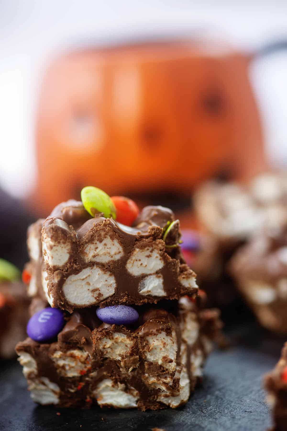 Halloween marshmallow candy bars.